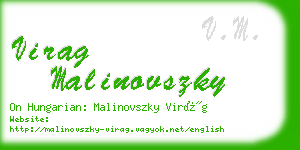 virag malinovszky business card